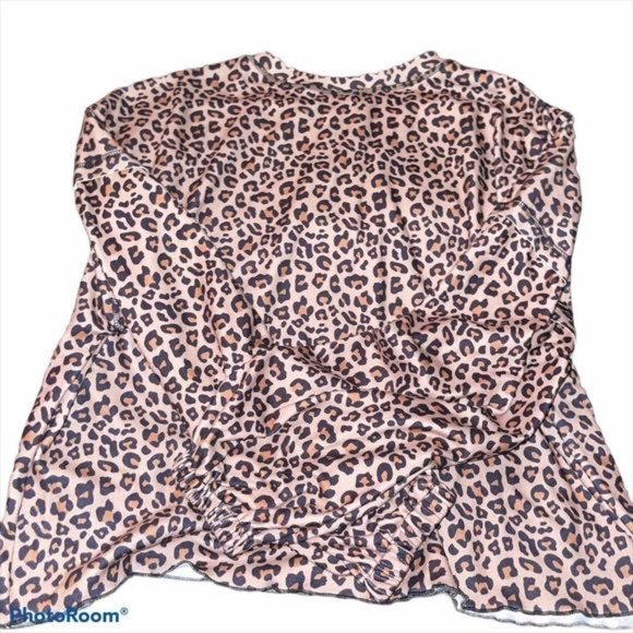 Cheetah Leopard Pajama Long Sleeve Top - Picture 4 of 7